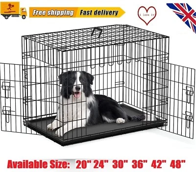Dog Cage Puppy Training Crate Small Medium Large XL XXL Metal Cages Pet Carrier