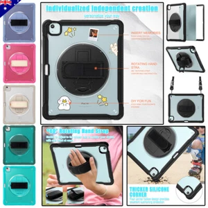 For iPad 5/6/7/8/9/10th Air Pro Mini 7th Case Armor Stand Heavy Duty Cover Strap - Picture 1 of 89