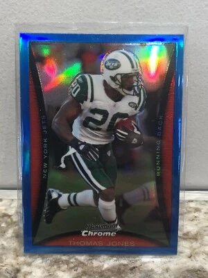 2008 Bowman Chrome Thomas Jones Blue Refractor /150 New York Jets - Image 1 of 2