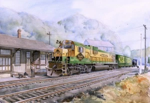 Reading RR Bee Line ALCO Century, Green Lane, Penna. James Mann Train Notecards - Picture 1 of 2