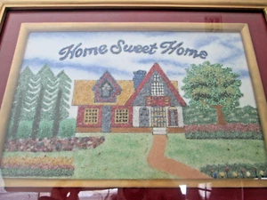 ๐ก HOME SWEET HOME picture wall hanging 16 x 12 precious gemstone Wood Frame ๐ก - Picture 1 of 23