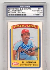 1990 SWELL B.B. GREATS BILL ROBINSON DECEASED #114 PSA/DNA AUTHENTIC AUTO