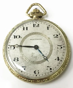 Waltham Vintage Seaside Pocket Watch 14K Gold Filled 7Jewels Grade Seaside - Picture 1 of 9