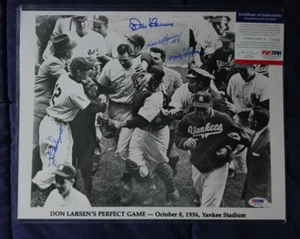 The Perfect Game Don Larsen Autographed 11x14 Photo NY Yankees Baseball PSA (4) - Picture 1 of 3