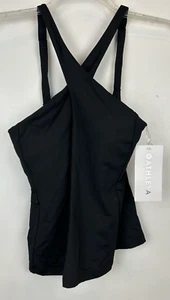 Athleta Crossed Tankini Swim Top Womens M Black NWT Wear Vacation Beach - Picture 1 of 9
