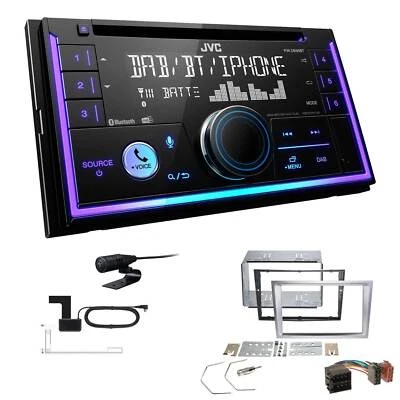 JVC KW-DB95BT Autoradio Bluetooth DAB+ für Opel Corsa C 2000-2006 Aluminium - Bild 1 von 4