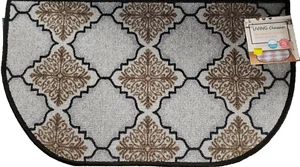 Bedruckter Nylon Küchenteppich (rutschfest) (18 x 30") GRAU & BRAUN DESIGN, D-Form HD - Bild 1 von 12