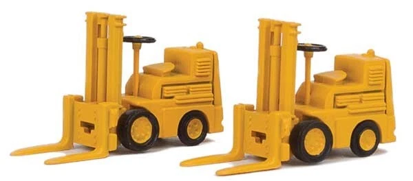 Walthers SceneMaster 949-4164 - Forklift 2-Pack - Assembled - Yellow - HO Scale - Image 1 of 1