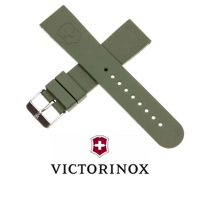 全新 Victorinox 瑞士军队橡胶表带 军队绿色潜水表表带 22 毫米 20 毫米 V x — 第 1/3 张图片