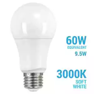 15 LED Bulbs - 9.5W (60W) Dimmable 800Lm 30K Soft White - Wet and Enclosed Ready - Picture 1 of 3
