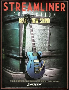 Guitarra Gretsch G2655TG-P90 Blue Streamliner bloque central publicidad impresión - Imagen 1 de 3