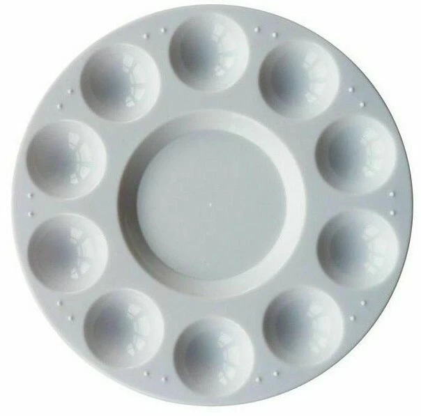 Frisk Plastic Circular Mixing Palette - 10 Well - Watercolour - Acrylic - Oil  - Image 1 of 1