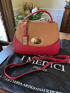 ITALIAN LEATHER TWO TONE CROSSBODY BAG NWOT - Picture 1 of 13