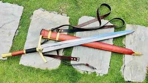 Hand Forged High Carbon Steel Sharp Blade Medieval Viking Sword Battle Ready - Picture 1 of 7