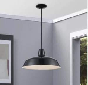Trans Globe Vintage 15 Inch Factory Pendant Black - 1100 BK - Picture 1 of 3