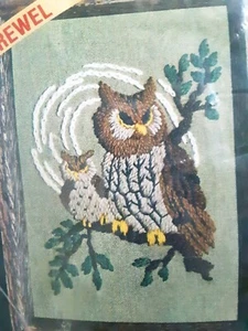 Vtg Mini Picture Stitchery Kit Screech Owls Leewards 1976 Sealed 5 x 7 - Picture 1 of 5