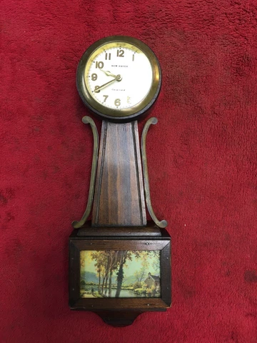 Vintage Running New Haven Miniature Banjo Clock 9 1/2” Cover
