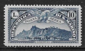 SAN MARINO SG173 1931 10l BLUE AIR STAMP MTD MINT - Picture 1 of 1