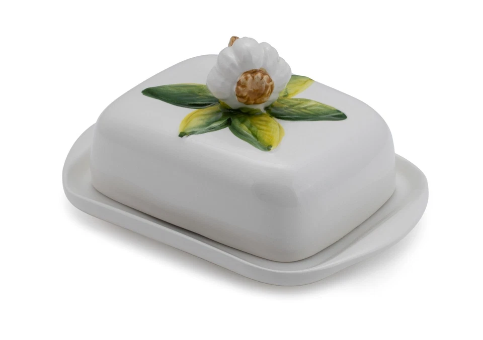 Bassano Butterdose Zitronendekor ausgefallene italienische Keramik 250gr. Butter