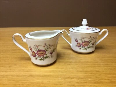  Noritake 7151 ASIAN SONG Creamer & Sugar Bowl Set ~ Excellent - image 1 of 4