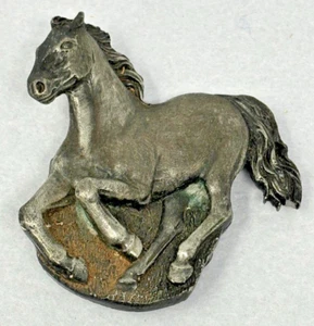 1978 Bergamot Brass Work Running Galloping Horse Belt Buckle MI USA Cowboy Girl - Picture 1 of 6