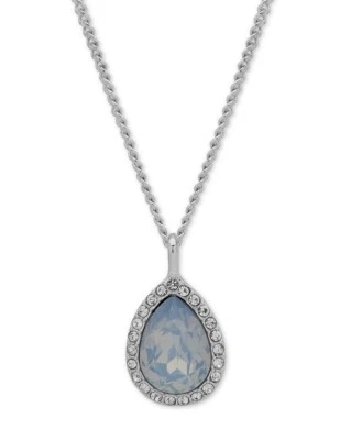 $42 GIVENCHY Blue Opalescent Crystal Drop pear shaped crystal necklace A8 - Image 1 of 4