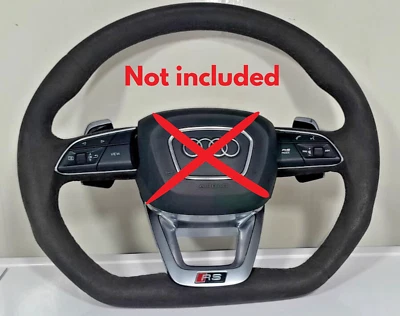 2020-2024 AUDI RS Q8 STEERING WHEEL W/ CENTER COVER & CONTROL SWITCHES OEM - Image 1 of 3