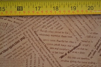 By 1/2 Yd, Brown Bird Book Pages  Print on Brown Quilt Cotton, Moda/Taylor,M8129 - Image 1 of 4