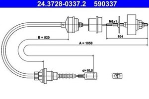 ATE Clutch Cable For FIAT PEUGEOT CITROEN Ducato Bus Boxer Jumper 2150T6 - Picture 1 of 1