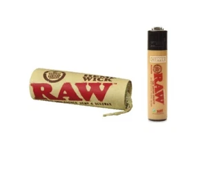 RAW rolling papers brand 20 ft. HEMP WICK + Mini RAW CLIPPER LIGHTER - Picture 1 of 3