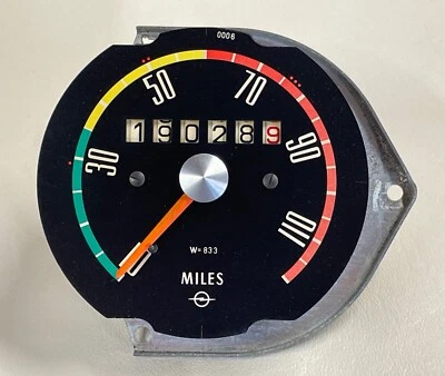 Velocímetro Opel Kadett B W=833, 1968-1970 1,9 L sin rally Foto 1 de 2