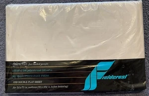Vintage Fieldcrest Perfection Double Full Flat Sheet Fine Combed Percale White - Picture 1 of 3