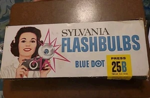 Paquete de 12 bombillas Superflash transparentes Sylvania Blue Dot PRESS 25 NUEVO - Imagen 1 de 5