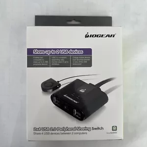 IOGEAR 2x4 2.0 Peripheral Sharing Switch GUS402 Black - Picture 1 of 4