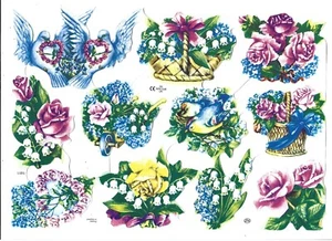 Mamelok English Embossed Scrap Die Cut - Precious Flowers & Birds 1611 - Picture 1 of 2