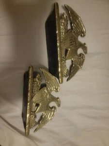 Vintage 1952 VA Metal Crafters Solid Brass Spread Eagle Bookends Pair - Picture 1 of 3