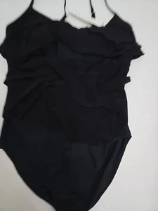 Costume da bagno donna Beyond Control a strati pezzo unico LXSC22807 nero MSPR $129 taglia 14 - Foto 1 di 7