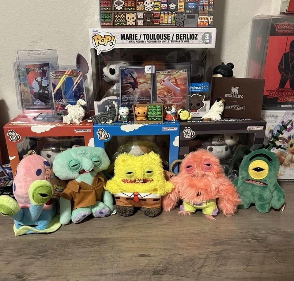 Zuru Fuggler x Spongebob Squarepants Keychain Plush Ring set  5 in Each New - Image 1 of 2