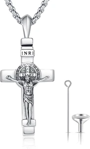 Kruzifix Halskette für Herren 925 Sterling Silber Jesus Kreuz Collier Kruzifix Kreuz - Bild 1 von 12