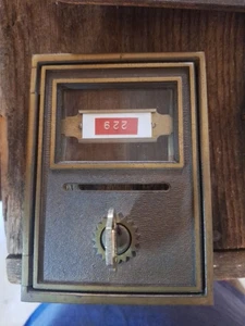 "Corbin" Brass Postal Mailbox Door With Key, 5" by 3 1/2" - Picture 1 of 4