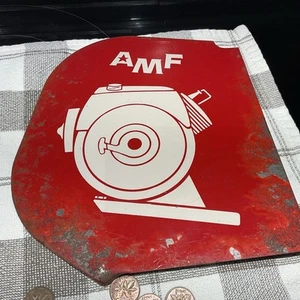Vintage AMF Außenborderschutzbügel Metallabdeckung rot weiß selten - Bild 1 von 4