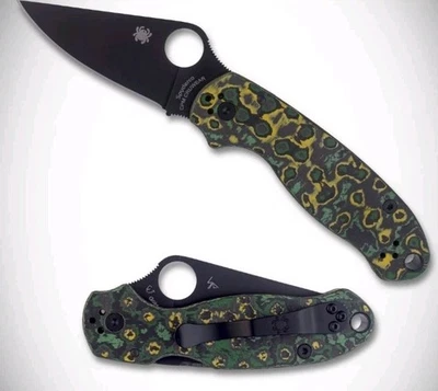 🔥🟢☣️Spyderco C223CFTSBKP Para 3 Cuchillo Tormenta Tóxica Carbono Negro DLC Cru-Wear Foto 1 de 2