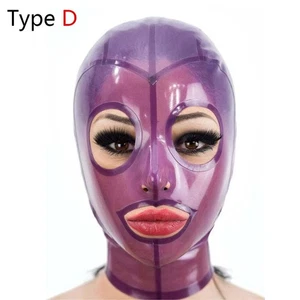 Latex Hood with Back Zipper Rubber Mask for Catsuit Clubwear Fetish Party BDSM - Picture 1 of 15