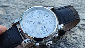 NEW MONTBLANC Meistersteck 7016 Chronograph Day date Automatic Men's Watch - Picture 1 of 11