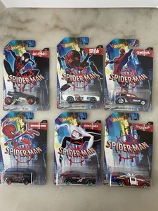 Hot Wheels 2018 Spider Man Into The Spider Verse 6 Car Collection - Picture 1 of 7