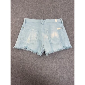 7 For All Mankind Monroe Cut Off Short Light Wash Distressed Frayed Hem Size 27 - Picture 1 of 10