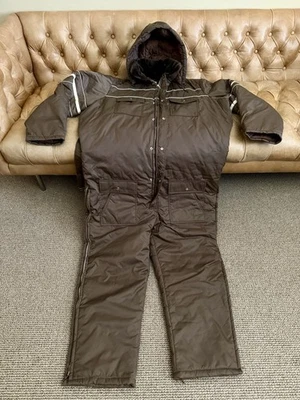 Vintage SEARS Work Leisure Mens Insulated Coveralls w/ Hood Snowsuit Big Tall 54 - Image 1 of 4