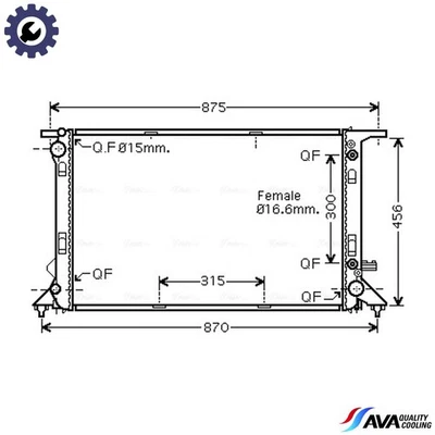 RADIATOR ENGINE COOLING AIA2309 FOR AUDI CCWB/CPNB/CCWA 3.0L 6cyl Q5 SUV - Image 1 of 4