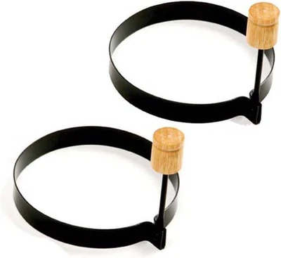 Set of 2 Non‑Stick Round Pancake and Egg Rings, 4‑Inch Diameter Cooking Mold - Image 1 of 4