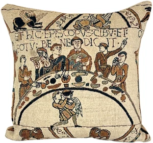 BAYEUX BANKETTTISCH SCHLACHT VON HASTINGS 17" BELGISCHER GOBELIN KISSENBEZUG, REISSVERSCHLUSS - Bild 1 von 3